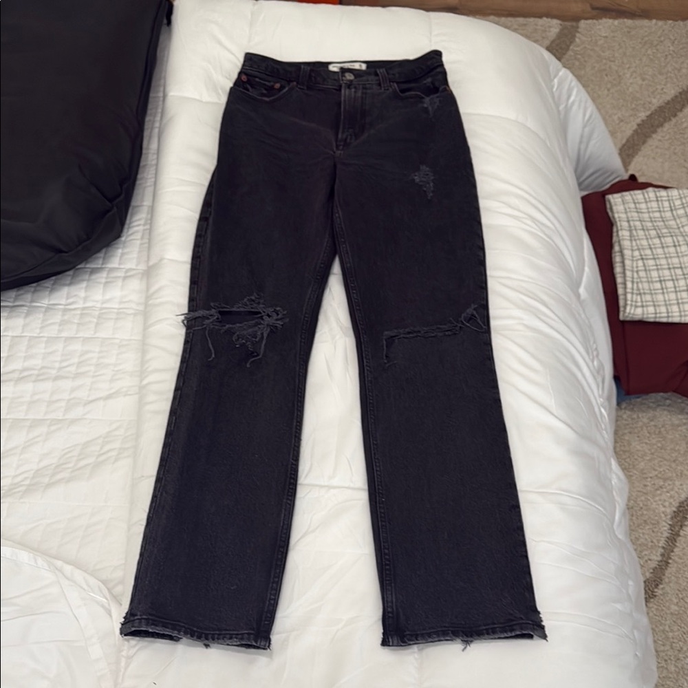 Abercrombie & Fitch Black Straight Leg Jeans